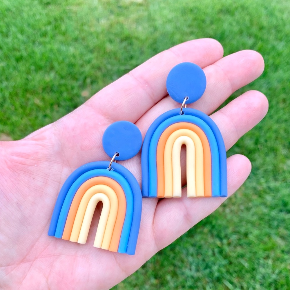 Ronnie Rainbow Earrings Blue